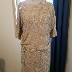 Cache gold beaded dress